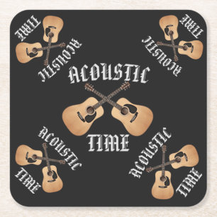 ACOUSTIC TIME  SQUARE PAPER COASTER