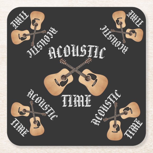 ACOUSTIC TIME  SQUARE PAPER COASTER (Front)