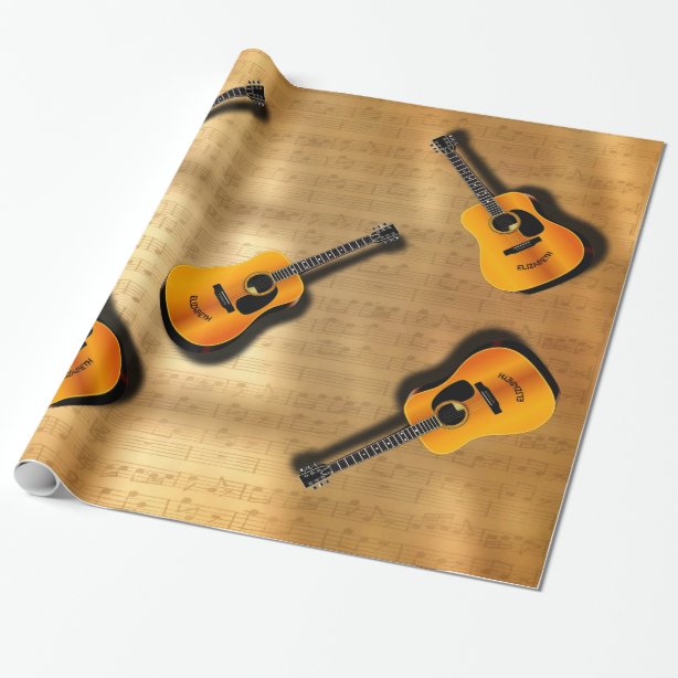 Acoustic Guitar Wrapping Paper, Gift Wrap & More Zazzle CA