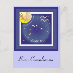 Acquario 21 gennaio al 18 febbraio Postkarte Postcard
