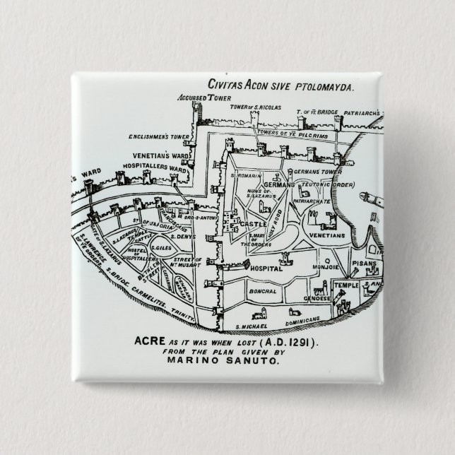 Acre as it was when lost 2 inch square button (Front)