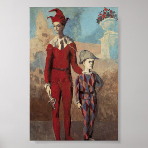Acrobat and Young Harlequin by Picasso Poster