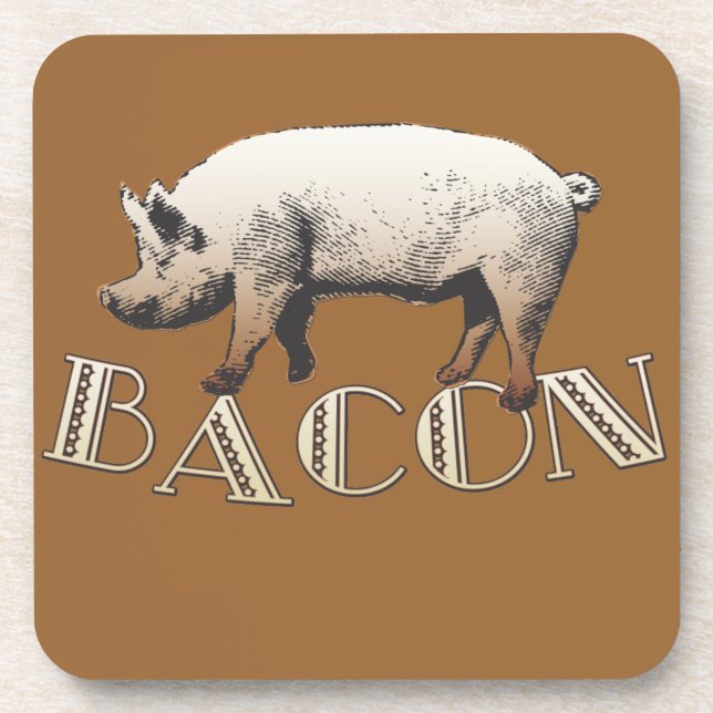 Acrobat BACON Pig Coaster (Front)