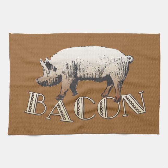 Acrobat BACON Pig Kitchen Towel (Horizontal)