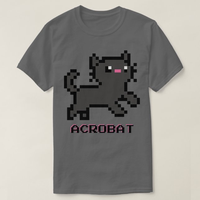 Acrobat Cat Dark Grey TShirt (Design Front)