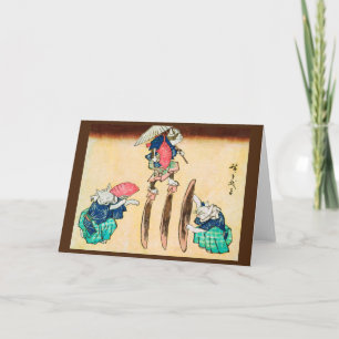 Acrobat Cat, Hiroshige, Ukiyo-e Card
