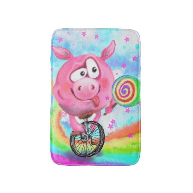 Acrobat Pig Bath Mat (Front Vertical)