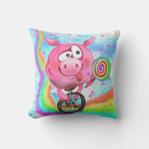 Acrobat Piggy Throw Pillow