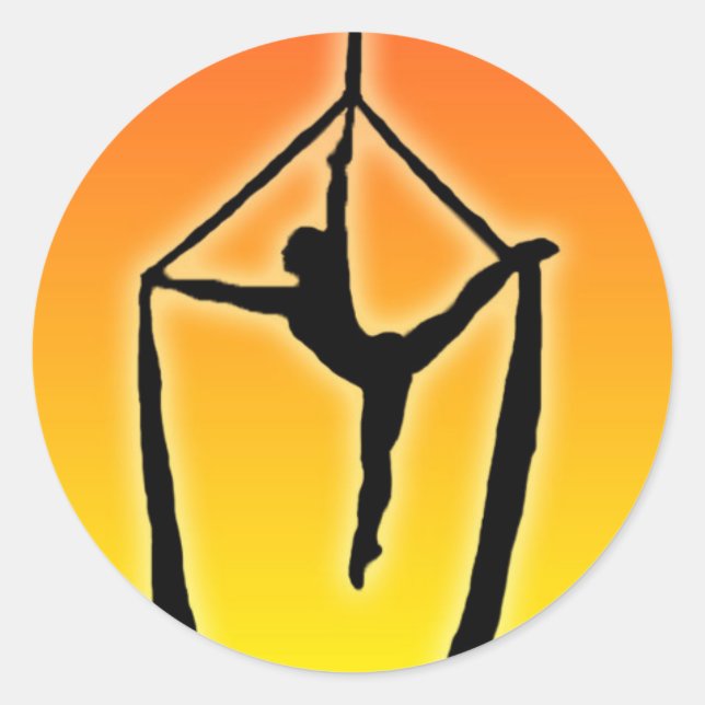 Acrobatapillar on Sunset Classic Round Sticker (Front)