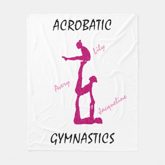 Acrobatic Gymnastics Blanket w/ Up to 3 names! (Front)