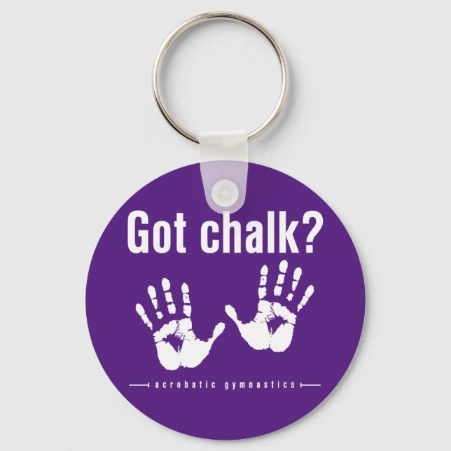Acrobatic Gymnastics Got Chalk Button Keychain (Front)