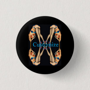 Acrobatic Vintage Pinups Thunder_Cove 1 Inch Round Button