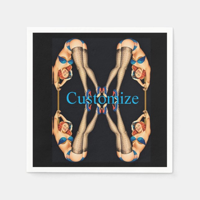 Acrobatic Vintage Pinups Thunder_Cove  Napkin (Front)