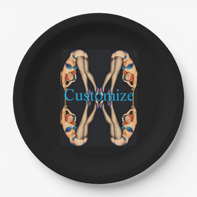 Acrobatic Vintage Pinups Thunder_Cove   Paper Plate (Front)