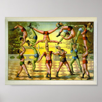 Acrobatics 1891 Vintage Circus Poster