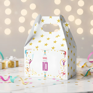 Acrobatics and gymnastics sport girl birthday favor box