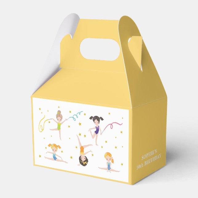 Acrobatics fun birthday kids  favor box (Front Side)