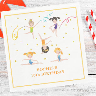 Acrobatics fun birthday kids  napkin