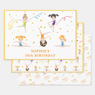 Acrobatics fun birthday kids  wrapping paper sheet