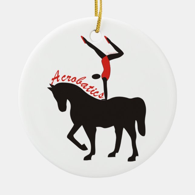Acrobatics on horseback custom ornament (Front)
