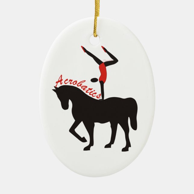Acrobatics on horseback custom ornament (Front)