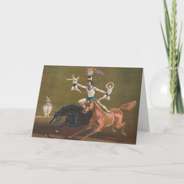 Acrobats On Horseback. Card (Front)