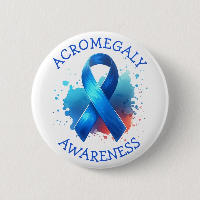 Acromegaly Awareness Ribbon 2 Inch Round Button (Front)