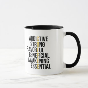 Acronyme café typographie noire Mug