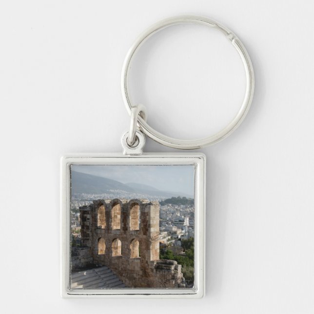 Acropolis Ancient ruins overlooking Athens Keychain (Front)