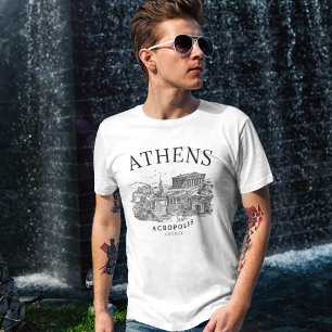 Acropolis Athens Grecce Vintage Land Scape T-Shirt