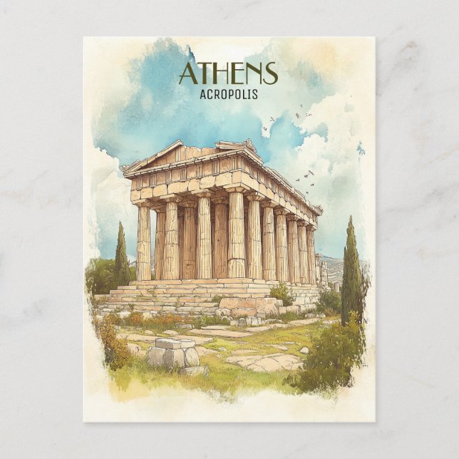 Acropolis, Athens Greece Travel Postcard (Front)