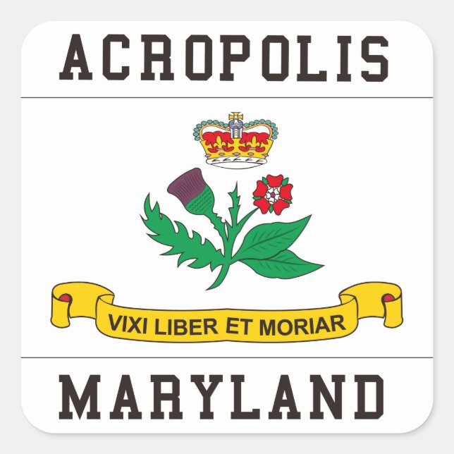Acropolis Maryland Square Sticker (Front)