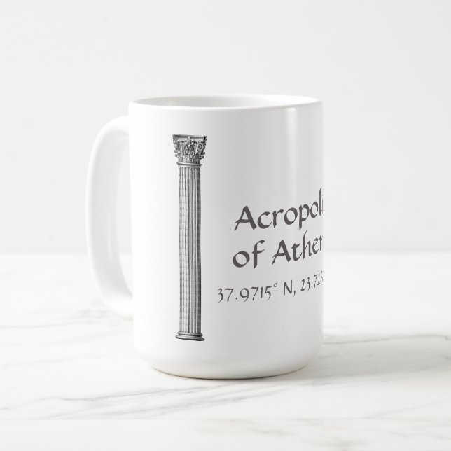 Acropolis of Athens Latitude  Longitude  Coffee Mug (Front Left)