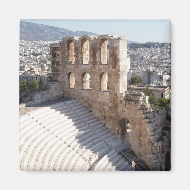 Acropolis Square Magnet (Front)