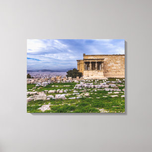 Acropolis with cloudy sky as background, Athens Canvas Print
