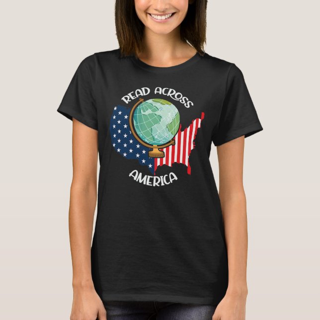 Across America We Read Global Reading Lover T-Shirt (Front)