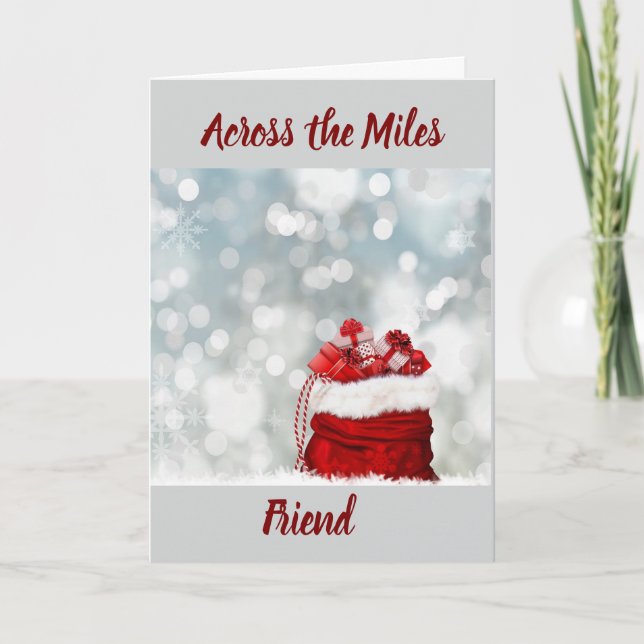 ACROSS MILES TO "FRIEND" AT CHRISTMAS HOLIDAY CARD (Front)