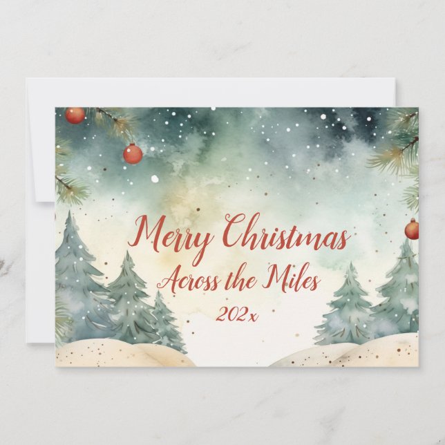 "Across the Miles" Photo Christmas Card (Front)