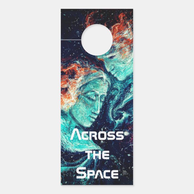 Across the Space a Nebula Couple Door Hanger (Front)