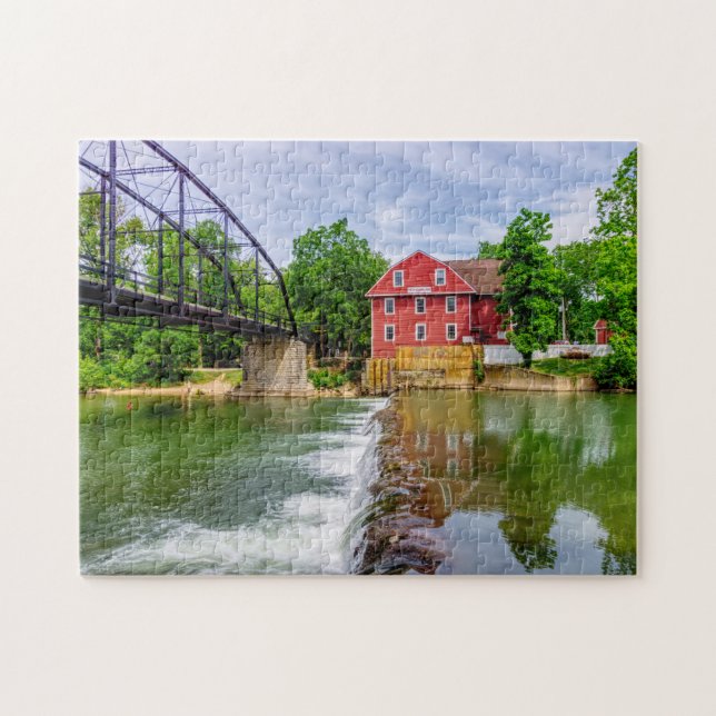 Across War Eagle Creek Waterfall Jigsaw Puzzle (Horizontal)
