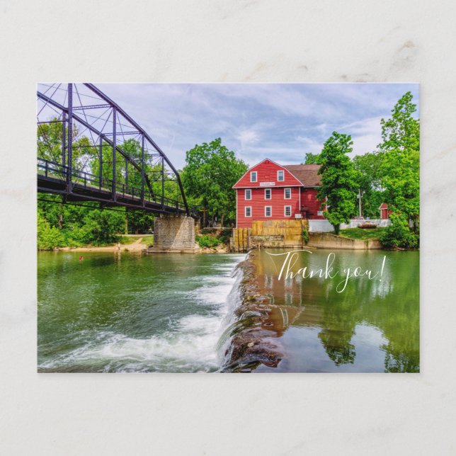 Across War Eagle Creek Waterfall Thank You Postcard (Front)