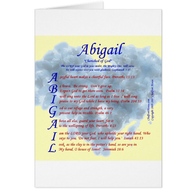 Acrostiche d'Abigaïl (Devant)