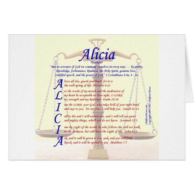 Acrostiche d'Alicia (Devant horizontal)