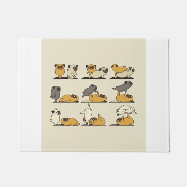 Acroyoga with The Pug Pose Yoga Doormat (Front)