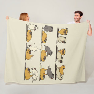 Acroyoga with The Pug Pose Yoga Fleece Blanket