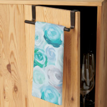 Acryl roses in blue turquoise colors
