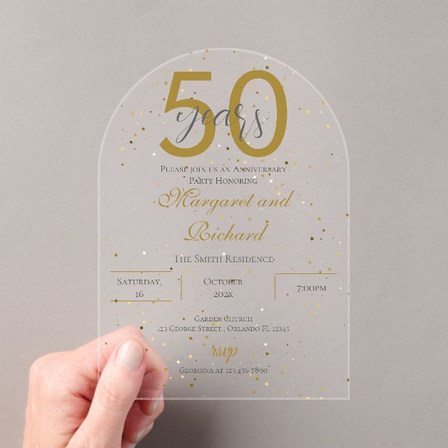 Acrylic 50th anniversary invitation (Insitu (Handheld))