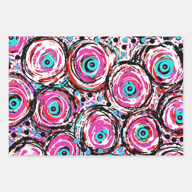 Acrylic Art Modern Abstract Swirly Wrapping Paper Sheet (Front)