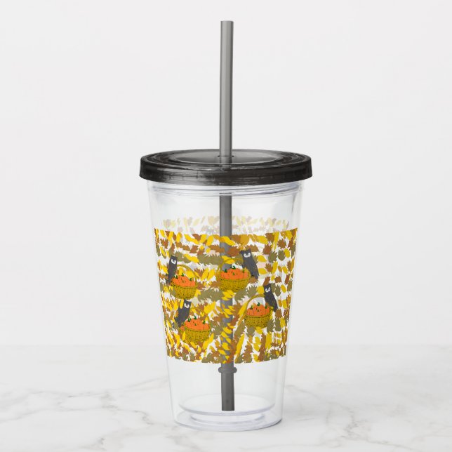 Acrylic Autumn Pumpkins Tumbler (Front)