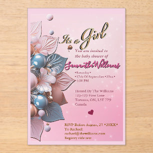 Acrylic Baby Shower Invitation
